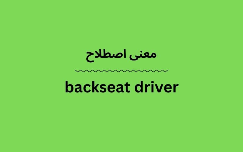 معنی backseat driver چیست؟ زبانشناس